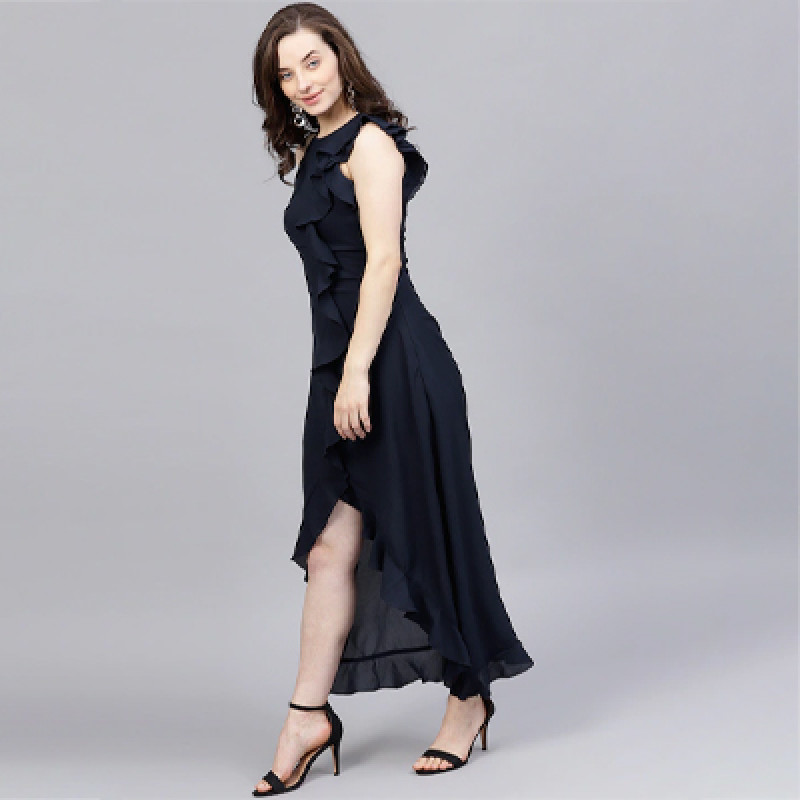 Black Ruffled Maxi Dress